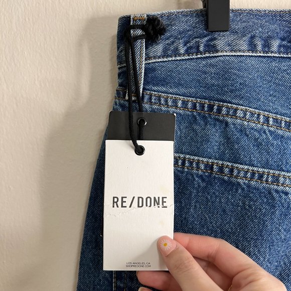 NWT RE/DONE 90's Low Slung Cut Off Shorts in Bleu Mere - Picture 10 of 13